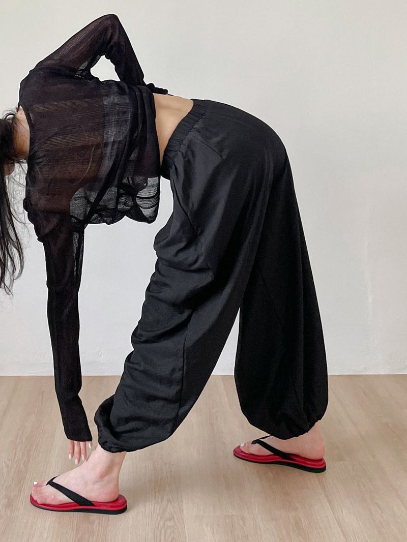Harem Nylon Balloon Fit Wide Pants
