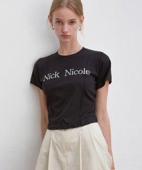 NICOLE PINTUCK CROP TEE_INDI PINK