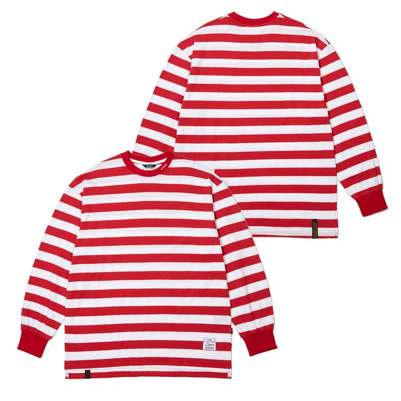 STIGMA(スティグマ)の「STRIPE LONG SLEEVES T-SHIRTS RED(Tops)」