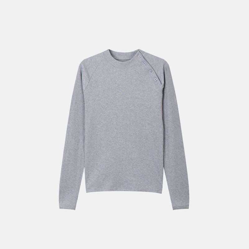 Run ribbed side muscle long sleeve tee
