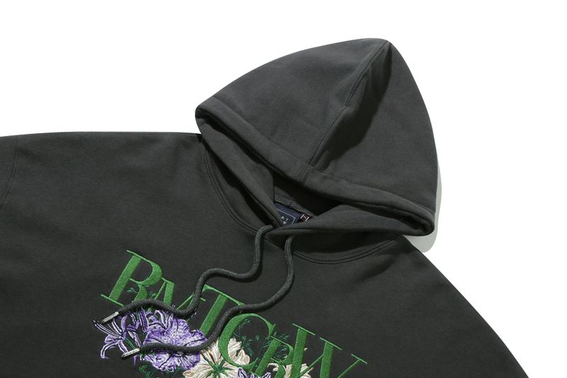 RECENT LOGO FLOWER HOODIE_CHARCOAL