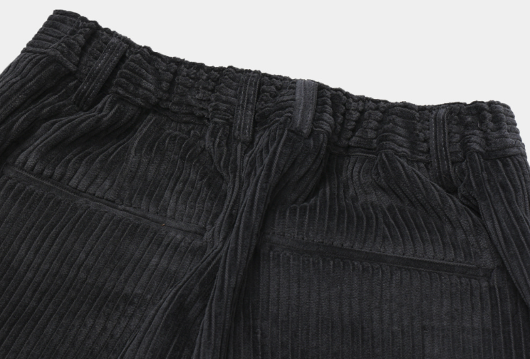 Defaced Late Back Banding Corduroy Wide Pants