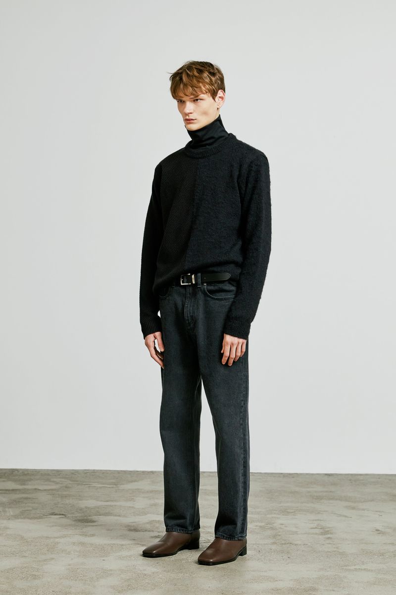 division mohair & soild knit black