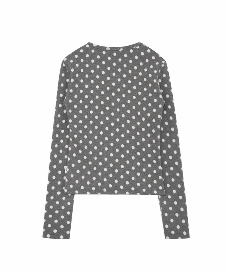SOFT DOT JACQUARD CARDIGAN GREY