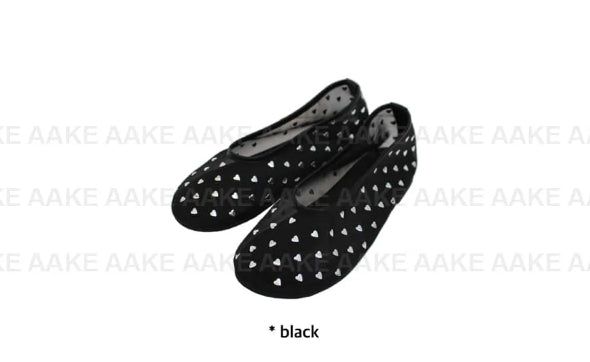 HEART STUD MESH FLAT