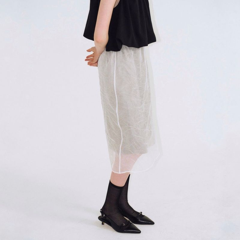 Crinkle Sheer Skirt - 2colors