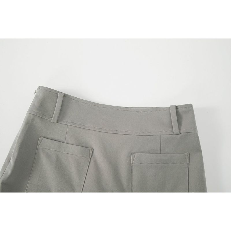 BELT MINI SKIRT-ASH BEIGE