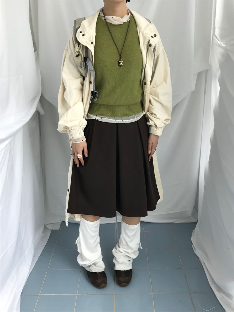 veloni basic bell pleats skirt