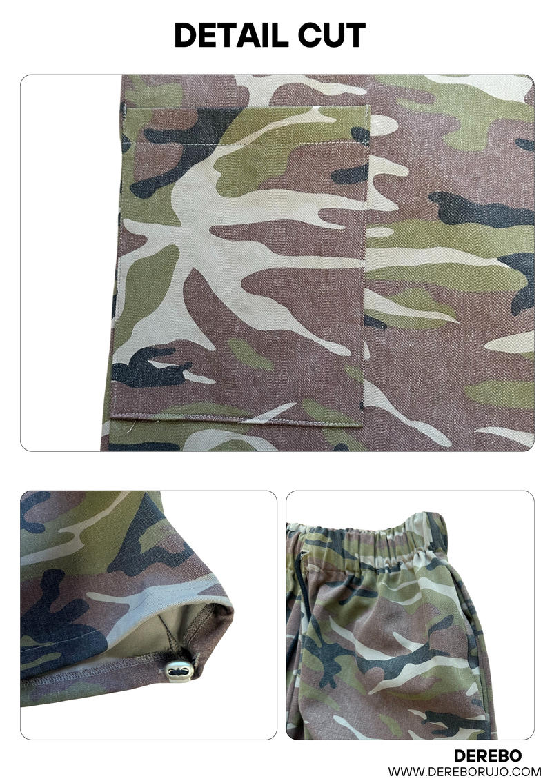 camo casual banding straight pants