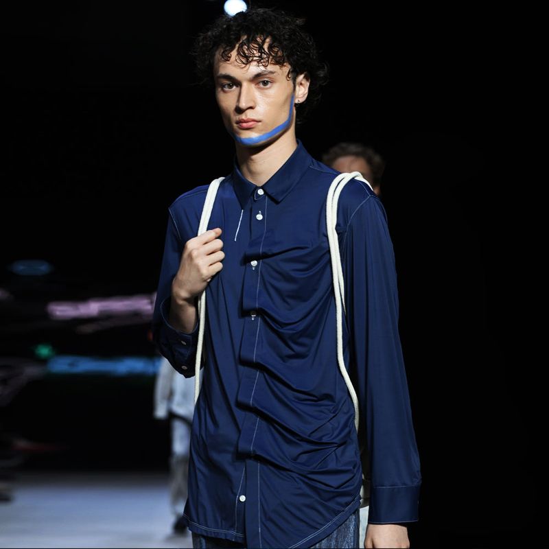 #whysocerealz!（ワイソーシリアルズ）の「Erroneous Shirt (swim-navy)（Tops）」