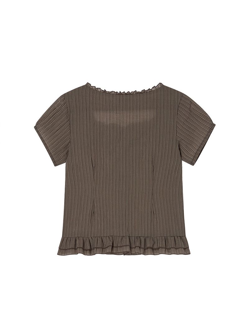 SQUARE BLOUSE BROWN