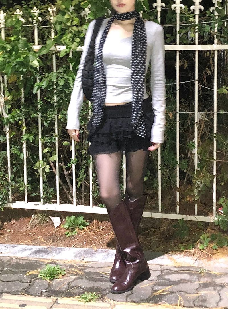 Dot Scarf Set T-Shirt (2colors)