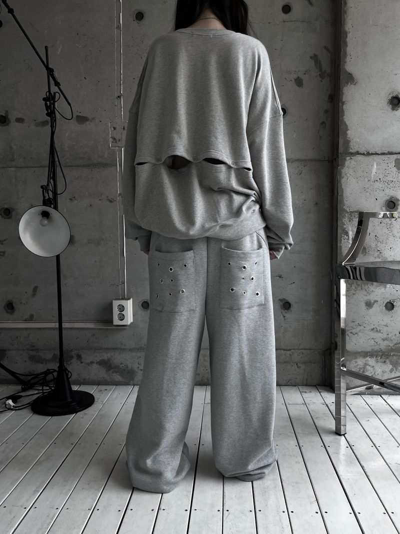 eyelet punching wide pants (2color)
