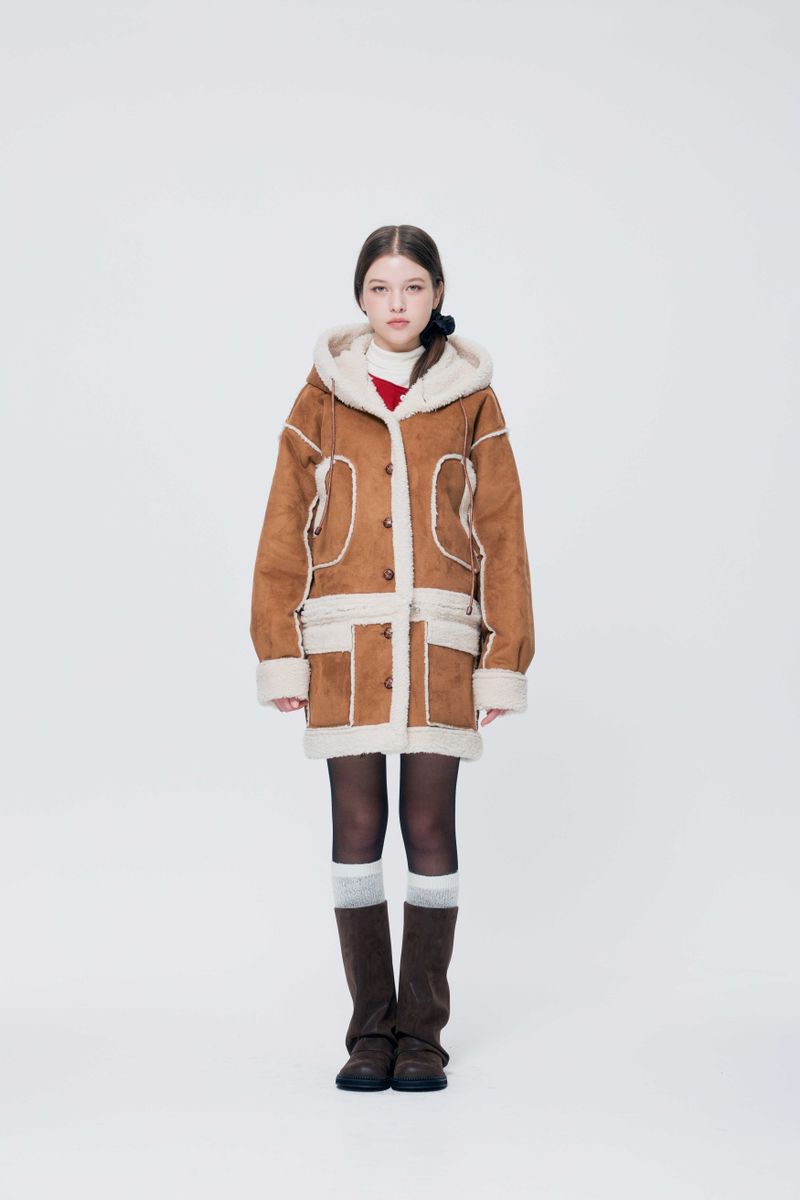 ARIKIM（アリキム）の「ADORABLE HOOD MUSTANG LONG COAT / CAMEL（Jackets/Outerwear）」