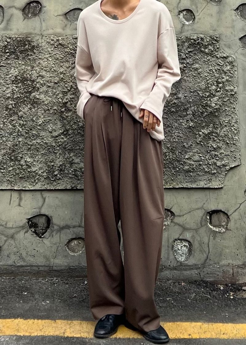 Waffle U-Neck Long Sleeve 4COLOR