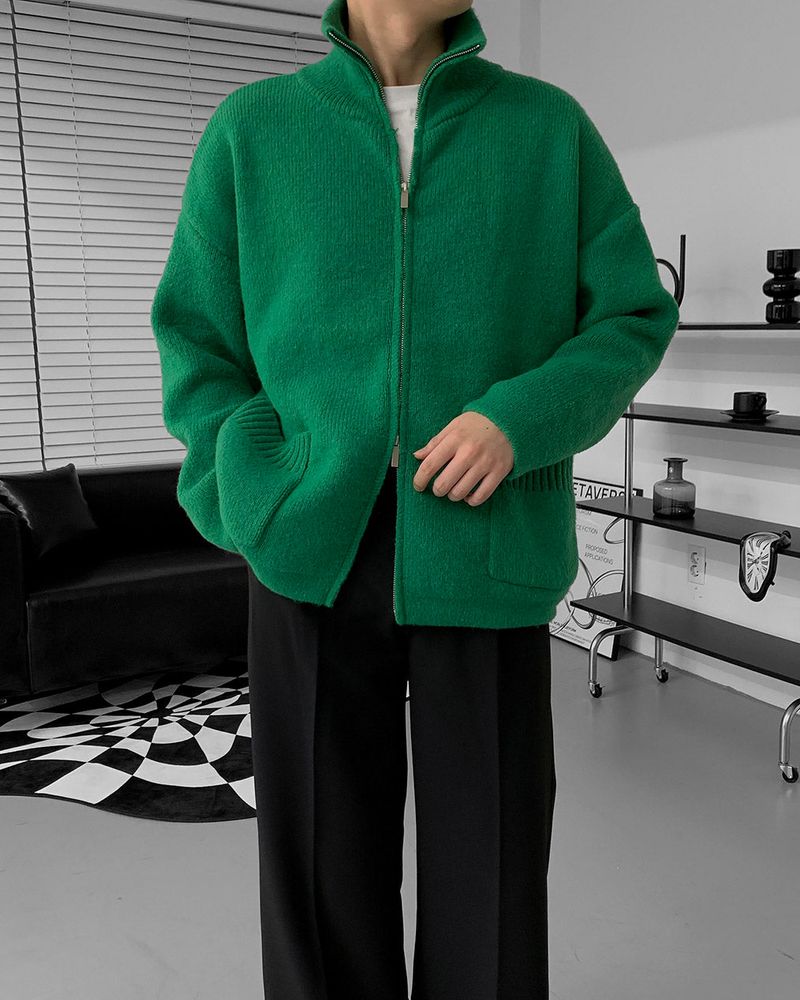 RU Two-way Wool Knit Zip-Up (3 colors)