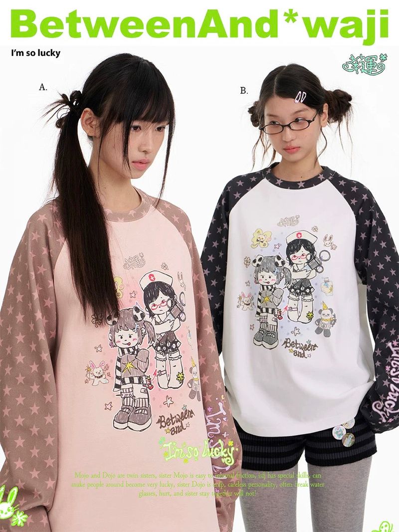 BETWEENAND スプリングワジ スターラグラン ロングTシャツ