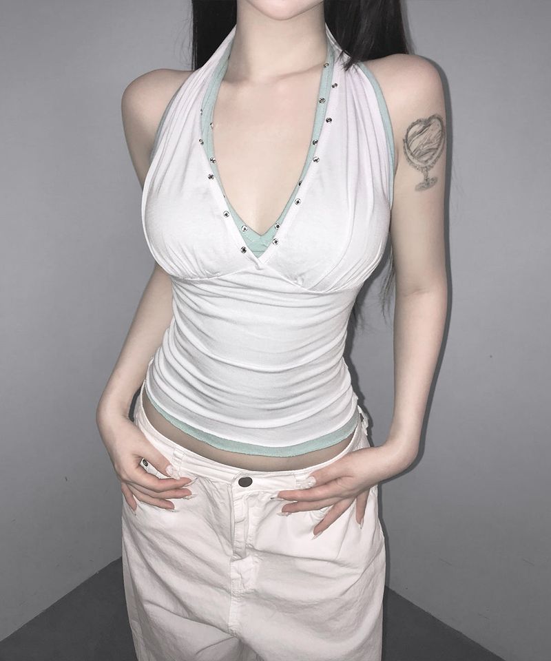 stud halter top (4colors)