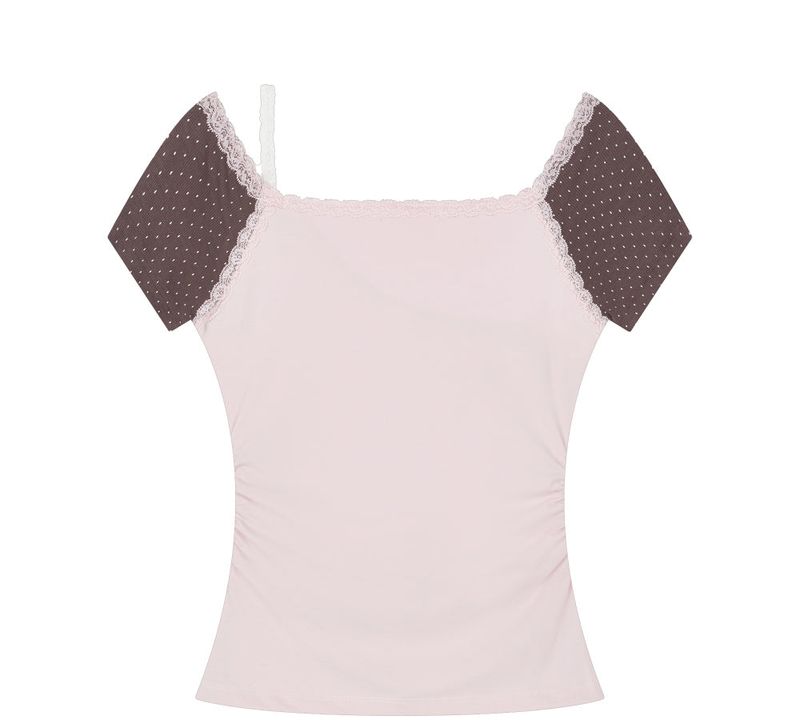 [MADE] Love It Lace Asymmetric Off-Shoulder Tee