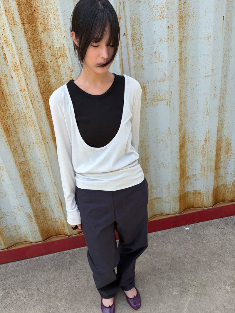 summer deep u-neck knit