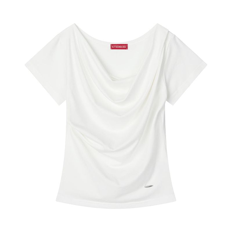 kitsch&kiss（キッチアンドキス）の「Drape Short Sleeve T-Shirt (26STP-SSTS02)（Tops）」