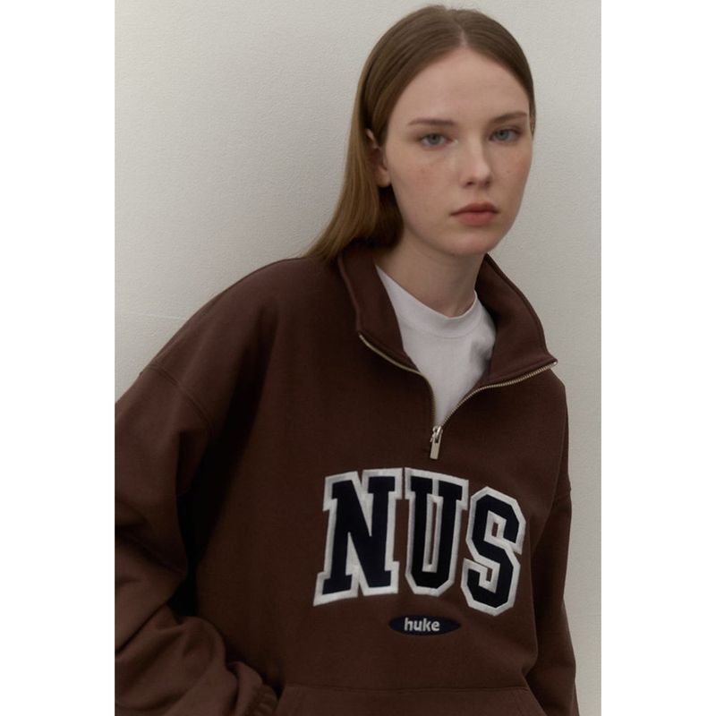 Huke x Nus. ハーフジップアップ(BLACK)