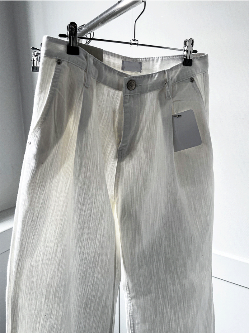 slob white wide denim pants