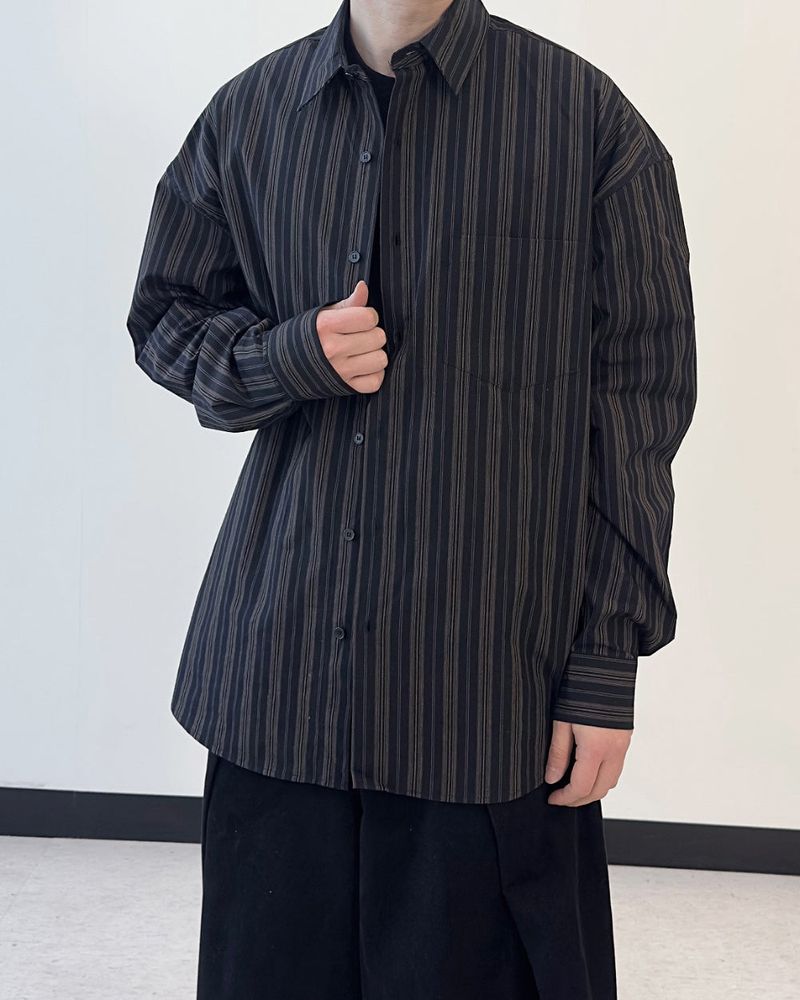 Linear Stripe Over Shirt
