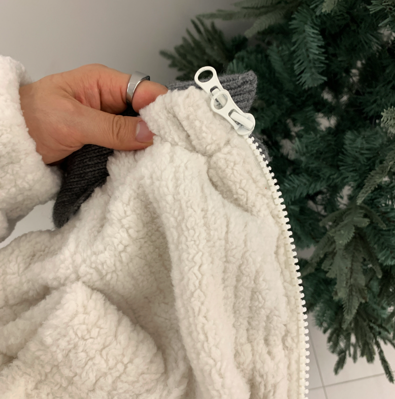 Wonderant Overfit Boucle Two-Way Padded Zip-Up