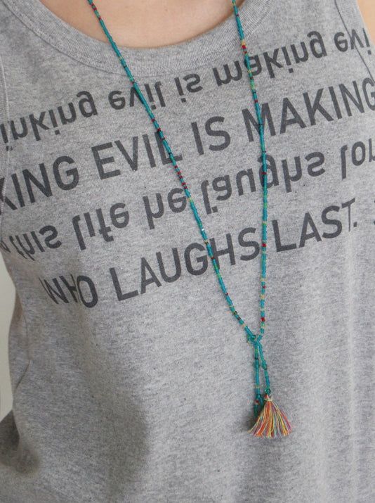 VINTAGE TASSEL BEAD NECKLACE