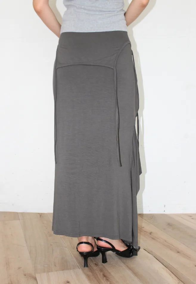 DRAPE STRAP MAXI SKIRT