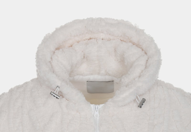 Nechis Cable Mink Fur Overfit Hooded Padding