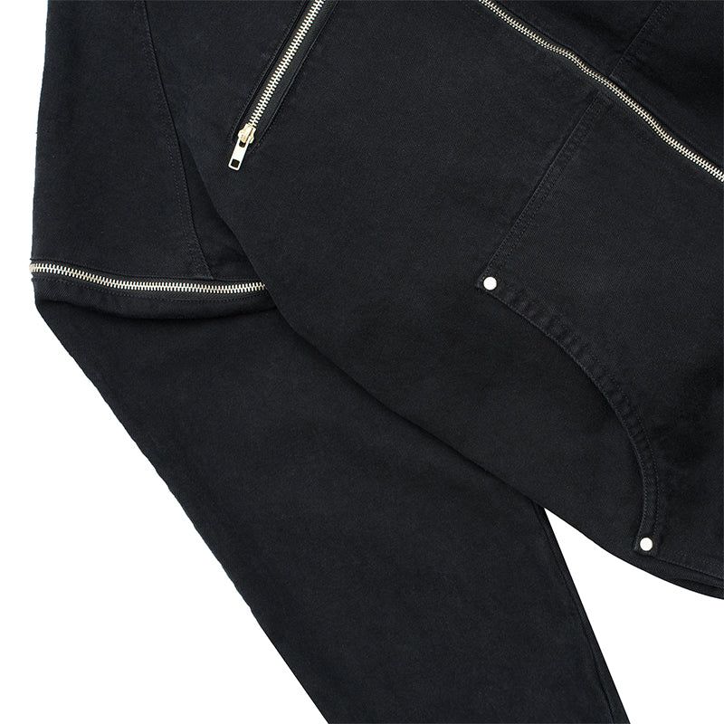 SP25 DUAL ZIPPER DENIM JACKET (BLACK)