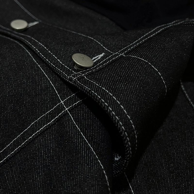 reverse Terry Pocket Denim Jacket_black