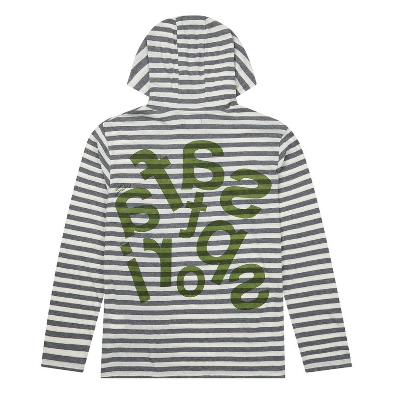 TICKETING STRIPE BORDER HOODIE (GREY)