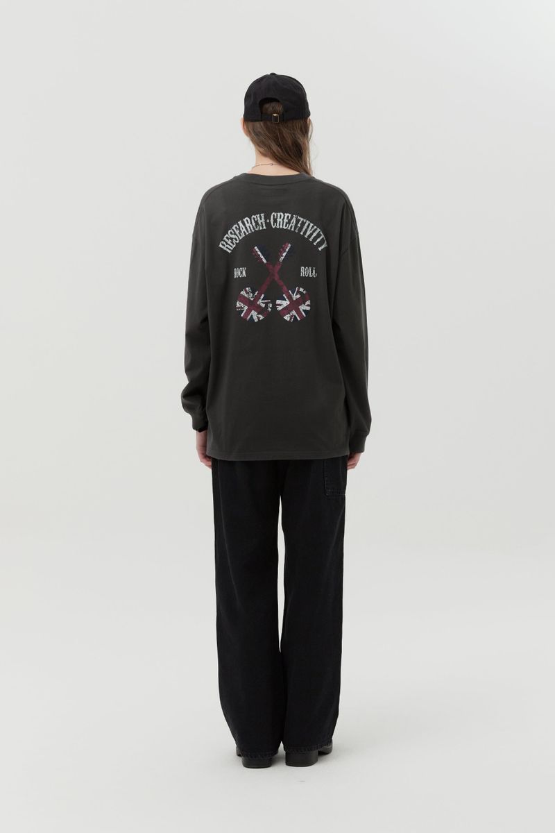 ROCK N ROLL LONG SLEEVE [CHARCOAL]