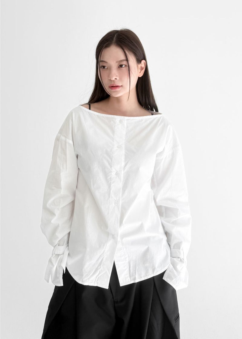  BOATNECK BELT BLOUSE