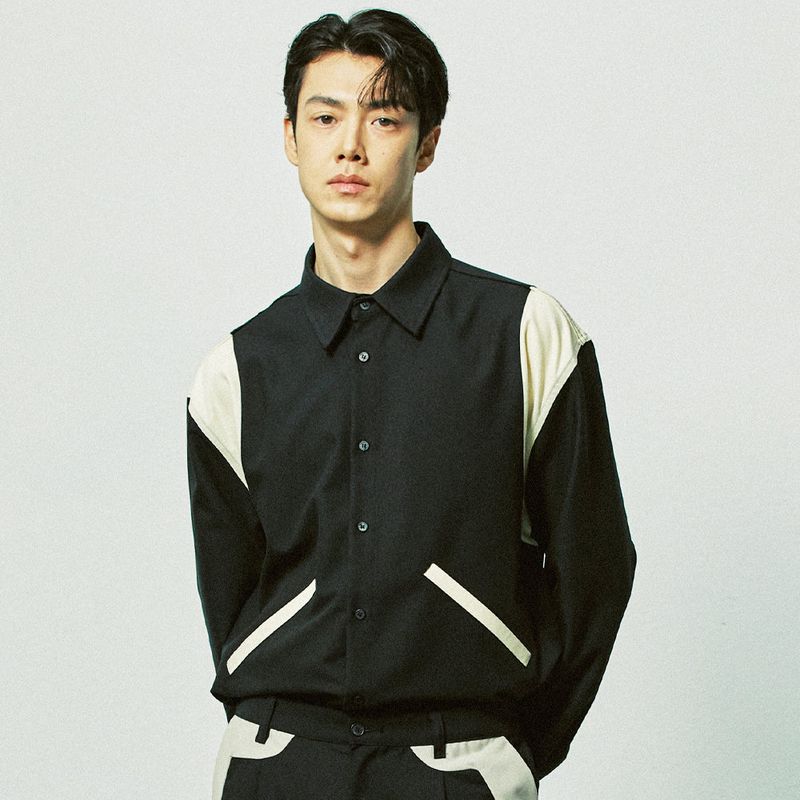 S SY(エスエスワイ)の「essential varsity shirts black(Tops)」