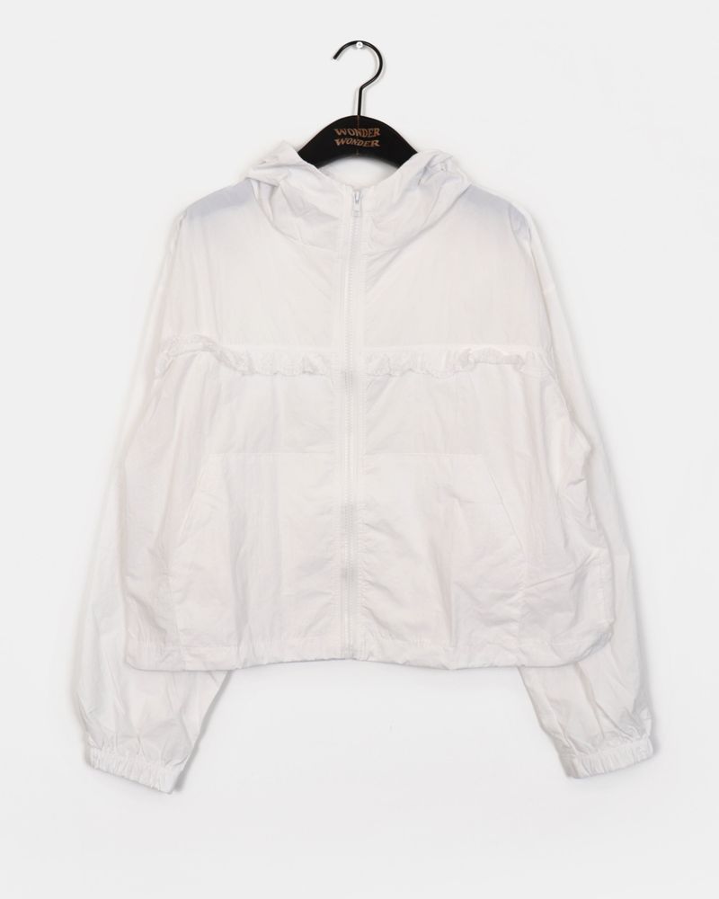 Surf lace hooded windbreaker zip-up
