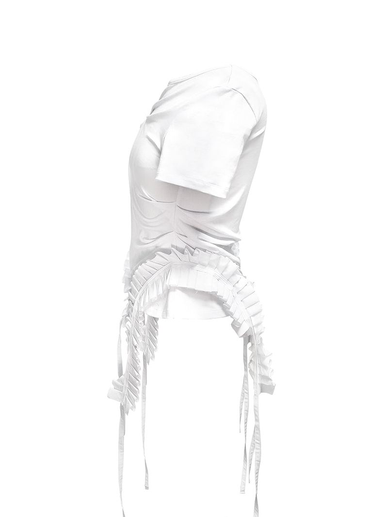  PLEATS RAIVE TOP . WHITE