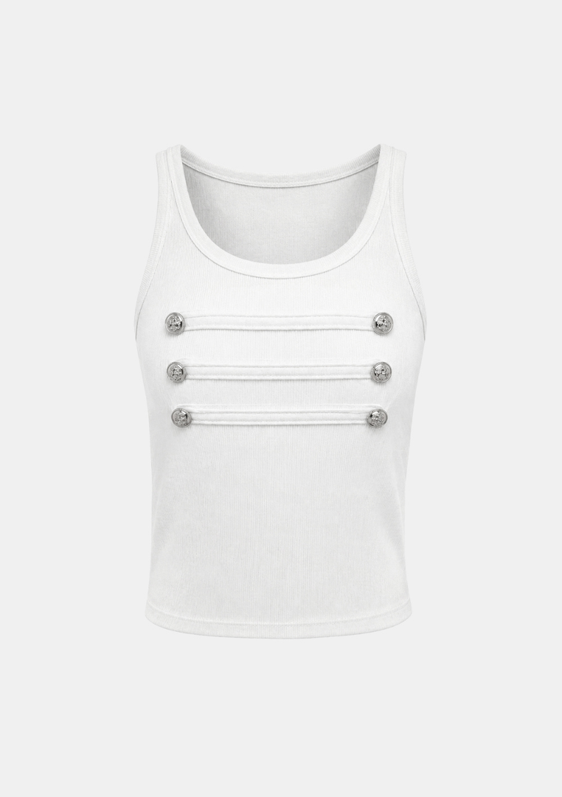 Evia Button Line Tank Top