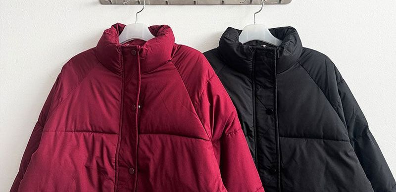  Ringf pocket zipper high neck padded jumper
