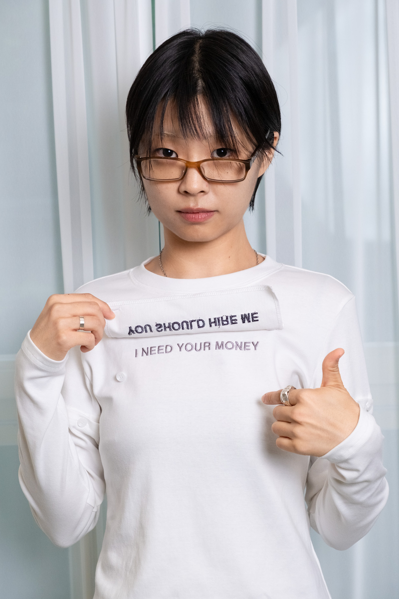 "HIRE ME" CONVERTIBLE LONG SLEEVE (WHITE)