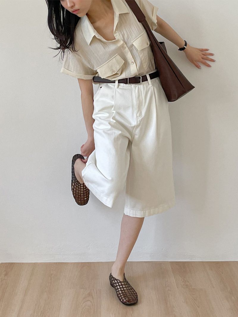 Even Nylon Roll-up Short Sleeve Shirt