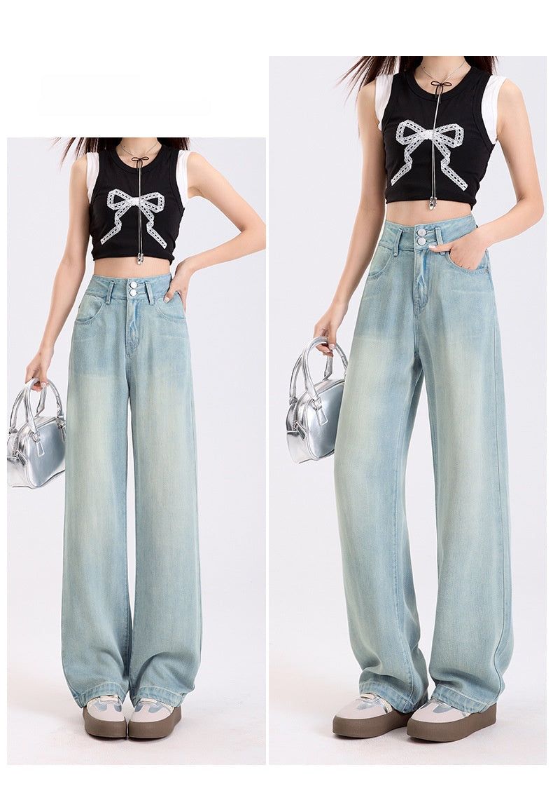 Lyocell Lightweight Wide Leg Denim Pants
