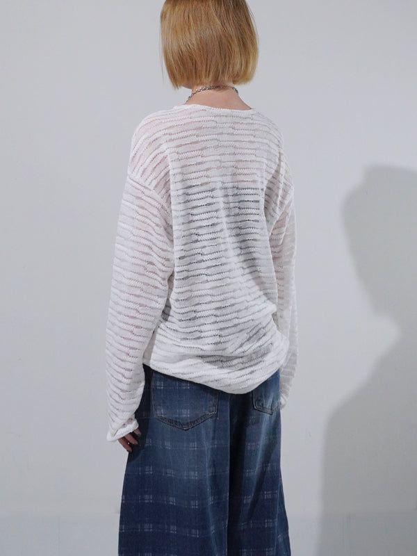 (UNISEX) Sys Loose See-through Knit