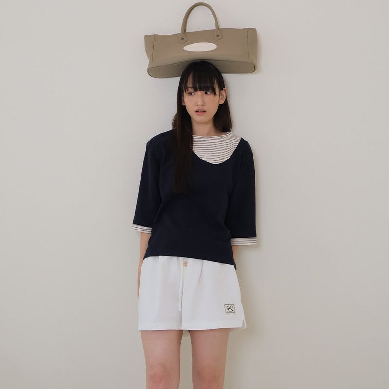 Navy Layered PK Tee