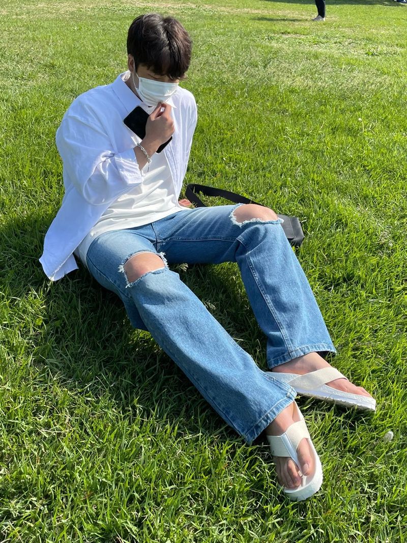 EASY DETROYED DENIM PANTS(2COLOR)