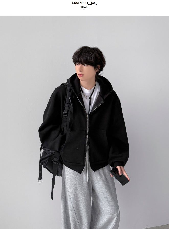 Bonded Crop Hood Zip-Up