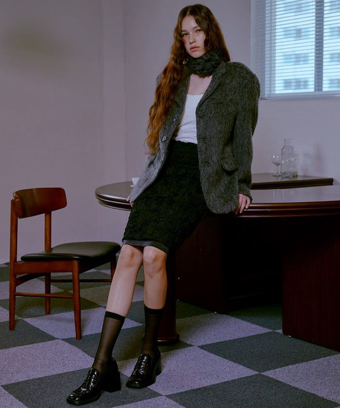 Alpaca Oversize Jacket (GRAY)